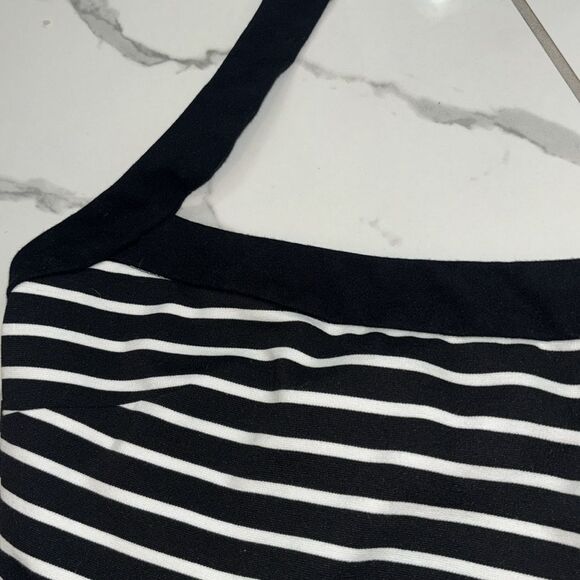 Nicholas Black and White Striped Bodysuit Sz M Like New - Picture 7 of 11